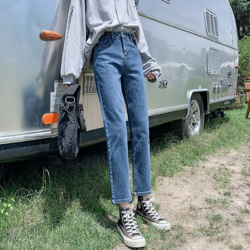 Vintage Straight Leg High Waist Jeans Women's Classic Ankle-Length Pants Spring and Autumn Plus Size Fashion Trousers
Vintage Straight Leg High Waist Jeans Women's Classic Ankle-Length Pants Spring and Autumn Plus Size Fashion Trousers