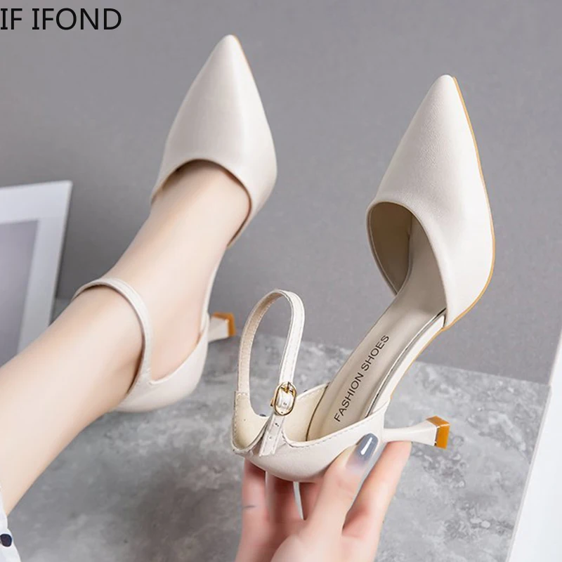 IF IFOND Pointed Toe High Heel Pumps Women 2021 Fashion Stiletto Strap Ankle Pumps Ladies Sexy Party Woman Beige Wedding Shoes
IF IFOND Pointed Toe High Heel Pumps Women 2021 Fashion Stiletto Strap Ankle Pumps Ladies Sexy Party Woman Beige Wedding Shoes