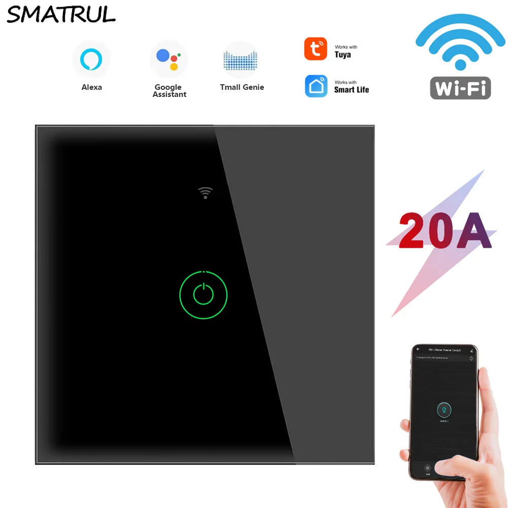 SMATRUL 4400W 20A Tuya EU/US Touch Wall WiFi Boiler Smart Switch Air Conditioning Water Heater Voice Timer Google Home Alexa
SMATRUL 4400W 20A Tuya EU/US Touch Wall WiFi Boiler Smart Switch Air Conditioning Water Heater Voice Timer Google Home Alexa