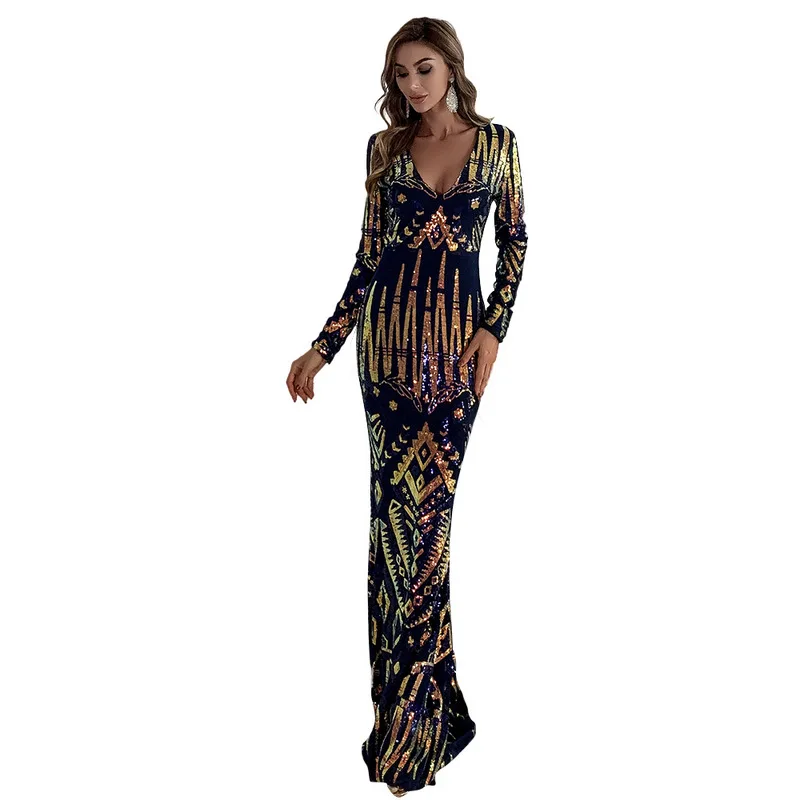 Diiwii 2021 New Sexy Geometric Sequins V-neck Long-sleeved Slim Evening Dress Small Tail Dress Women
Diiwii 2021 New Sexy Geometric Sequins V-neck Long-sleeved Slim Evening Dress Small Tail Dress Women