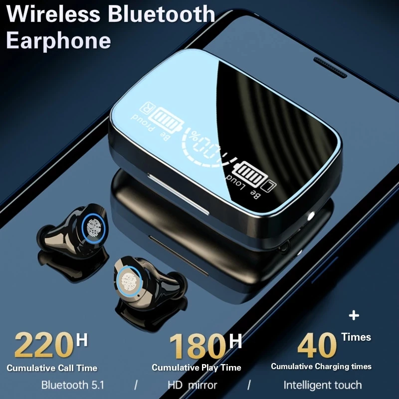 Wireless Bluetooth-compatible Headphones LED Power Mirror Display Waterproof 9D HiFi Stereo Touch Headset For Xiaomi Huawei
Wireless Bluetooth-compatible Headphones LED Power Mirror Display Waterproof 9D HiFi Stereo Touch Headset For Xiaomi Huawei