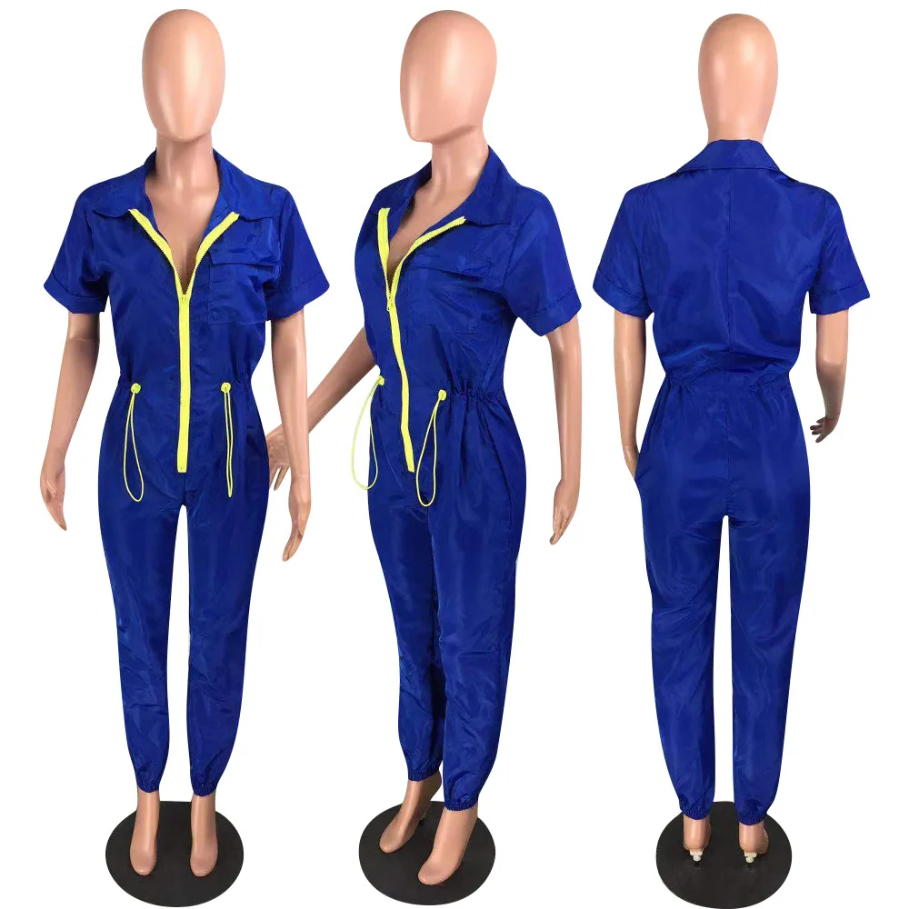 HAOOHU Casual Short Sleeve Jumpsuit Fall Tracksuit Zip Turn Down Collar One Piece Outfit Rompers Womens Jumpsuit 
HAOOHU Casual Short Sleeve Jumpsuit Fall Tracksuit Zip Turn Down Collar One Piece Outfit Rompers Womens Jumpsuit