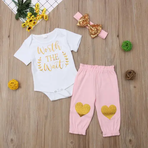 3PCS Cute Baby Girls Bodysuits Pants Headband Sequined Clothes Sets Fashion T Shirts Tops Trousers Infant Children Letter Outfit
3PCS Cute Baby Girls Bodysuits Pants Headband Sequined Clothes Sets Fashion T Shirts Tops Trousers Infant Children Letter Outfit