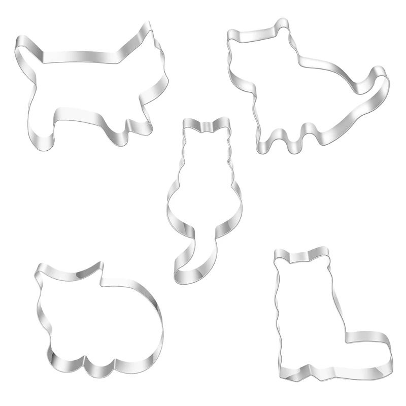 Set of 5 Cat Shape Cookie Cutter Cookie Mold Stainless Steel Material Cute Cat Series DIY Cookie Molds for Baking Cookie
Set of 5 Cat Shape Cookie Cutter Cookie Mold Stainless Steel Material Cute Cat Series DIY Cookie Molds for Baking Cookie
