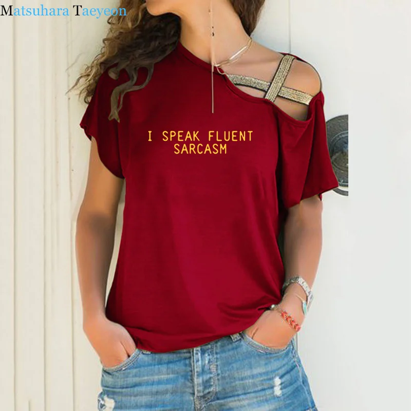 I SPEAK FLUENT SARCASM Letters T Shirt Women Cotton T-shirt Casual Funny Tshirts for Lady Top Tee
I SPEAK FLUENT SARCASM Letters T Shirt Women Cotton T-shirt Casual Funny Tshirts for Lady Top Tee