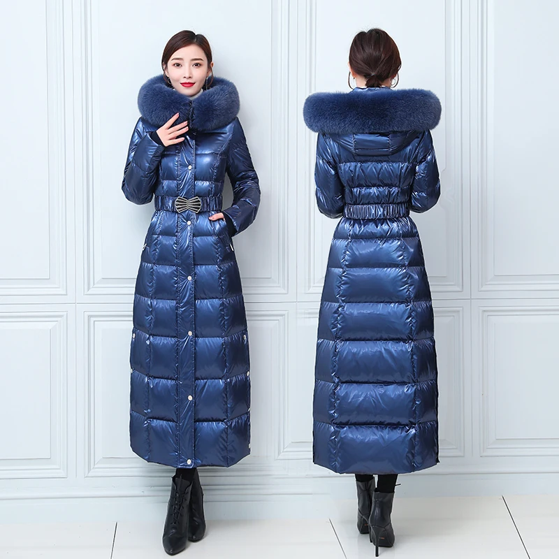 2020 New Winter Jacket High-end Glossy Down coat Women Thicken Fox fur Hooded Parkas 90% White duck down Warm Long Coat Overcoat
2020 New Winter Jacket High-end Glossy Down coat Women Thicken Fox fur Hooded Parkas 90% White duck down Warm Long Coat Overcoat