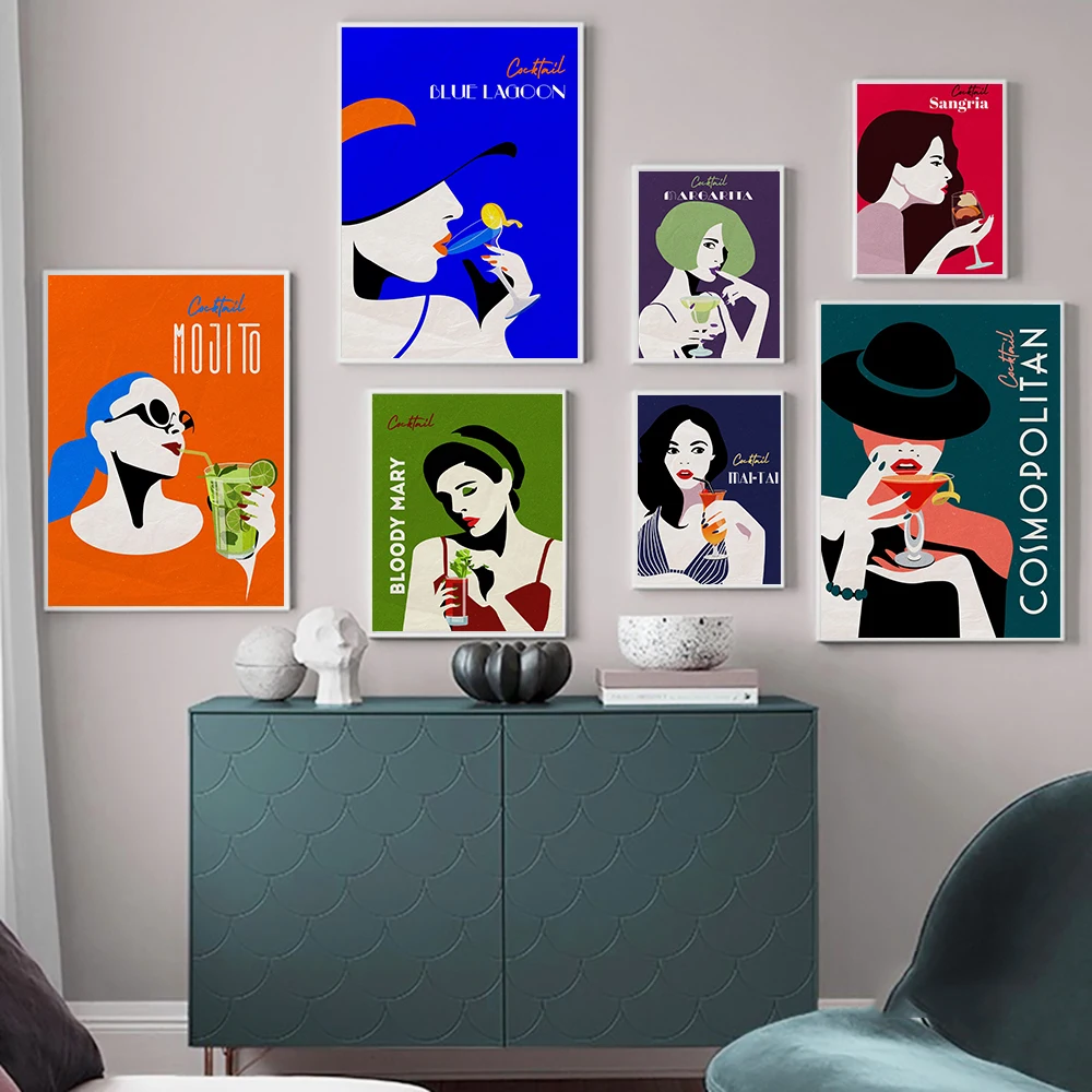 Fashion Woman Drinking Mojito Cosmopolitan Sangria Canvas Prints Modern Painting on The Wall Picture Poster for Kitchen Decor
Fashion Woman Drinking Mojito Cosmopolitan Sangria Canvas Prints Modern Painting on The Wall Picture Poster for Kitchen Decor