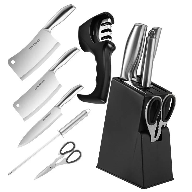 Kitchen Knife Set 6pcs Kitchen Accessories Bone-chopping Knife Multi-purpose Knife Kitchen Scissors Sharpening Stick Chef Knife
Kitchen Knife Set 6pcs Kitchen Accessories Bone-chopping Knife Multi-purpose Knife Kitchen Scissors Sharpening Stick Chef Knife