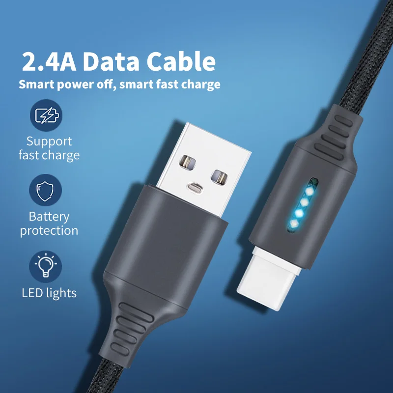 Automatic Power Off USB Type C Cable Streamer Light Micro USB Cable Auto Charge 1m Smart Charging Usb Charger Mobile Phone Cable
Automatic Power Off USB Type C Cable Streamer Light Micro USB Cable Auto Charge 1m Smart Charging Usb Charger Mobile Phone Cable