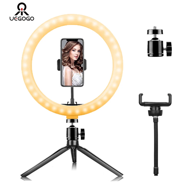 UEGOGO Selfie Ring Light Photography RGB 10" in Lamp With Desktop Phone Holder Fill Light Tripod For Tiktok Live Video Streaming
UEGOGO Selfie Ring Light Photography RGB 10" in Lamp With Desktop Phone Holder Fill Light Tripod For Tiktok Live Video Streaming