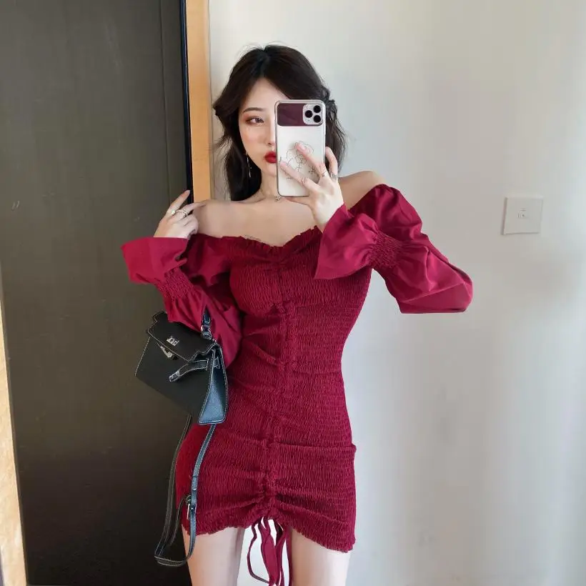 Real shot ~ Spring 2020 new bubble sleeve heart trick dress drawstring pleated sexy slim Chiffon Dress 
Real shot ~ Spring 2020 new bubble sleeve heart trick dress drawstring pleated sexy slim Chiffon Dress