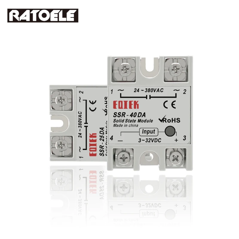 Однофазное твердотельное реле 10DA/25DA/40DA вход 3 32VDC выход 24 380VAC SSR DC управление