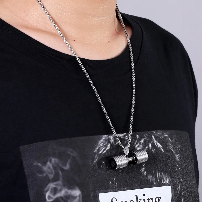 Dumbbell Pendant Bodybuilding Fitness Necklace Small Size Silver Crossfit Barbell Necklace Fitness Jewelry Stainless Steel
Dumbbell Pendant Bodybuilding Fitness Necklace Small Size Silver Crossfit Barbell Necklace Fitness Jewelry Stainless Steel