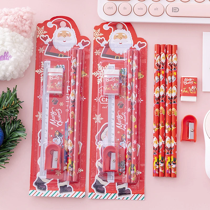 5Pcs/Set Christmas Stationery Set Cartoon Pencil Ruler Eraser Pencil Sharpener Kids Kindergarten Pupil Student School
5Pcs/Set Christmas Stationery Set Cartoon Pencil Ruler Eraser Pencil Sharpener Kids Kindergarten Pupil Student School
