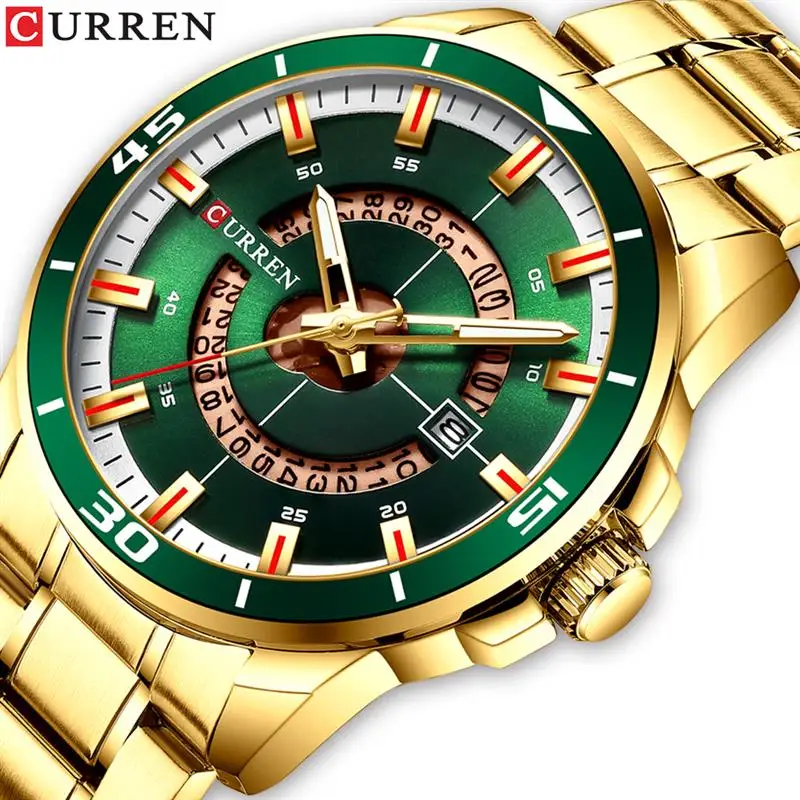 CURREN Watches Men Stainless Steel Band Quartz Wristwatch Military Waterproof Male Fashion Casual Sporty Watch relogio masculino | Наручные
