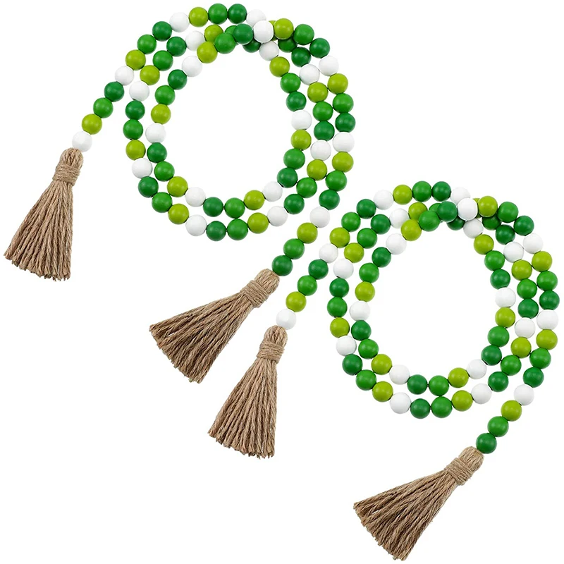 2 Pieces St. Patrick's Day Wood Bead Garlands with Tassels Farmhouse Rustic Country Wood Bead Garland
2 Pieces St. Patrick's Day Wood Bead Garlands with Tassels Farmhouse Rustic Country Wood Bead Garland