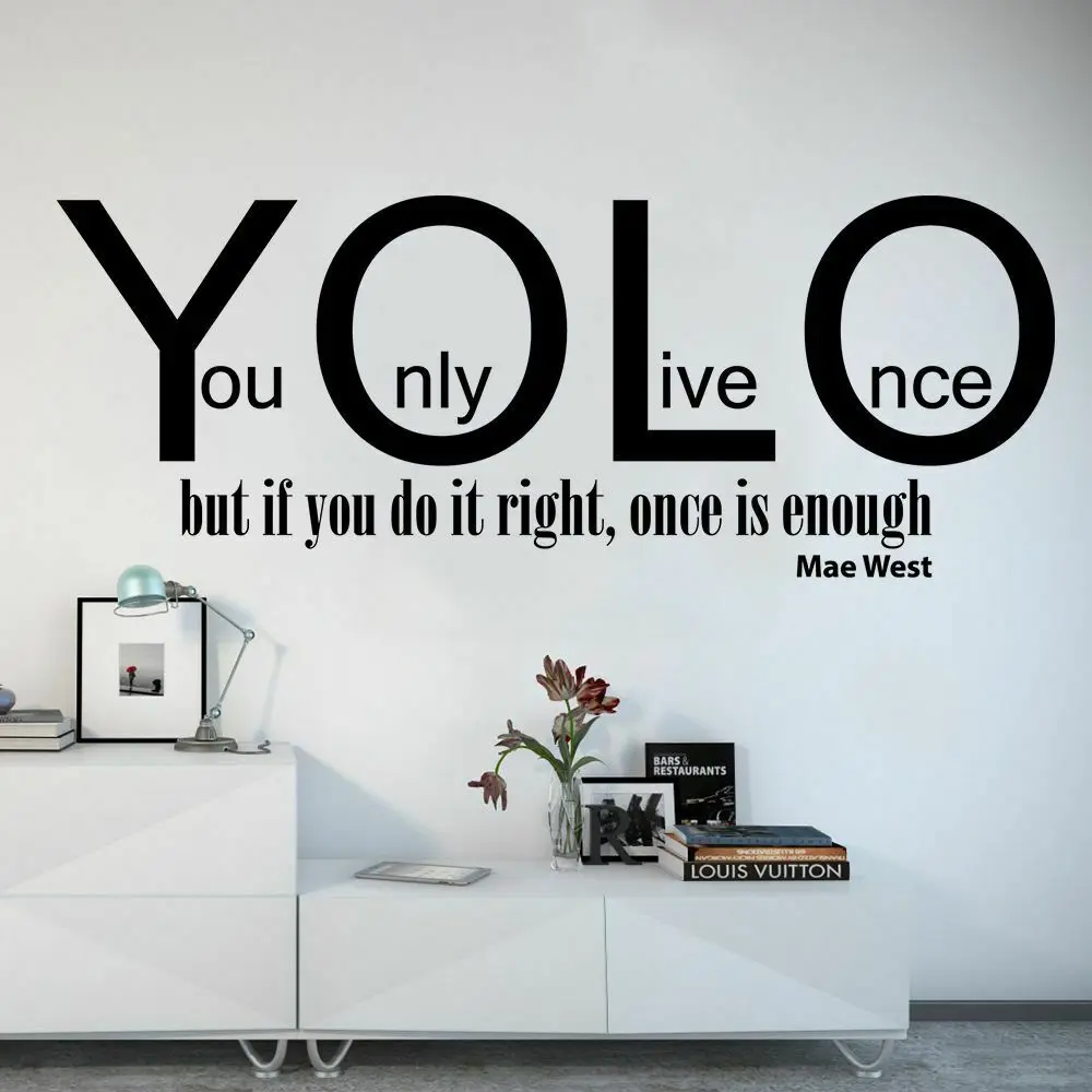 

Mae West Wall Decals You Only Live Once Life Motivation Quotes Vinyl Stickers Bedroom Home Decor Creatives Lettering Mural Q367