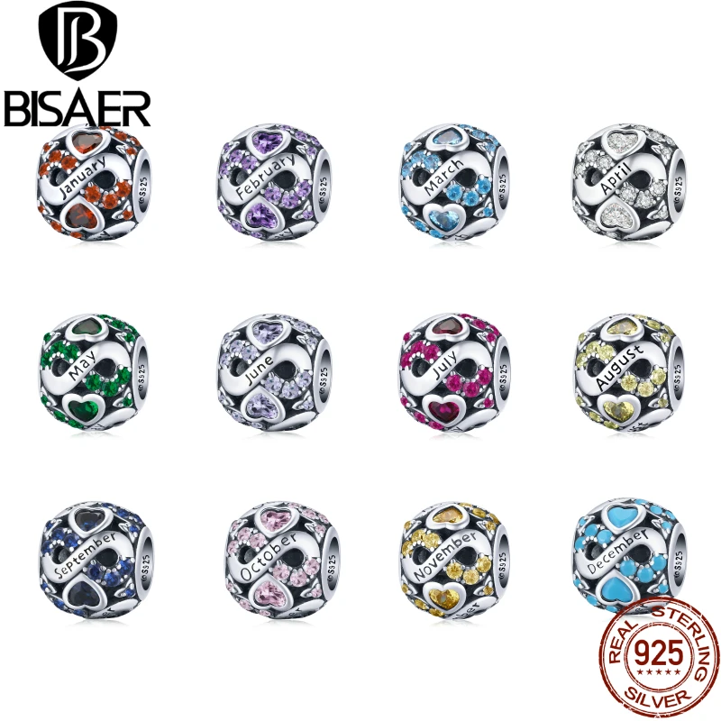 BISAER 925 Sterling Silver 12 Pcs Birthstone Beads Dazzling Charms For Necklace Bracelet DIY Jewelry Making Findings EFC508
BISAER 925 Sterling Silver 12 Pcs Birthstone Beads Dazzling Charms For Necklace Bracelet DIY Jewelry Making Findings EFC508