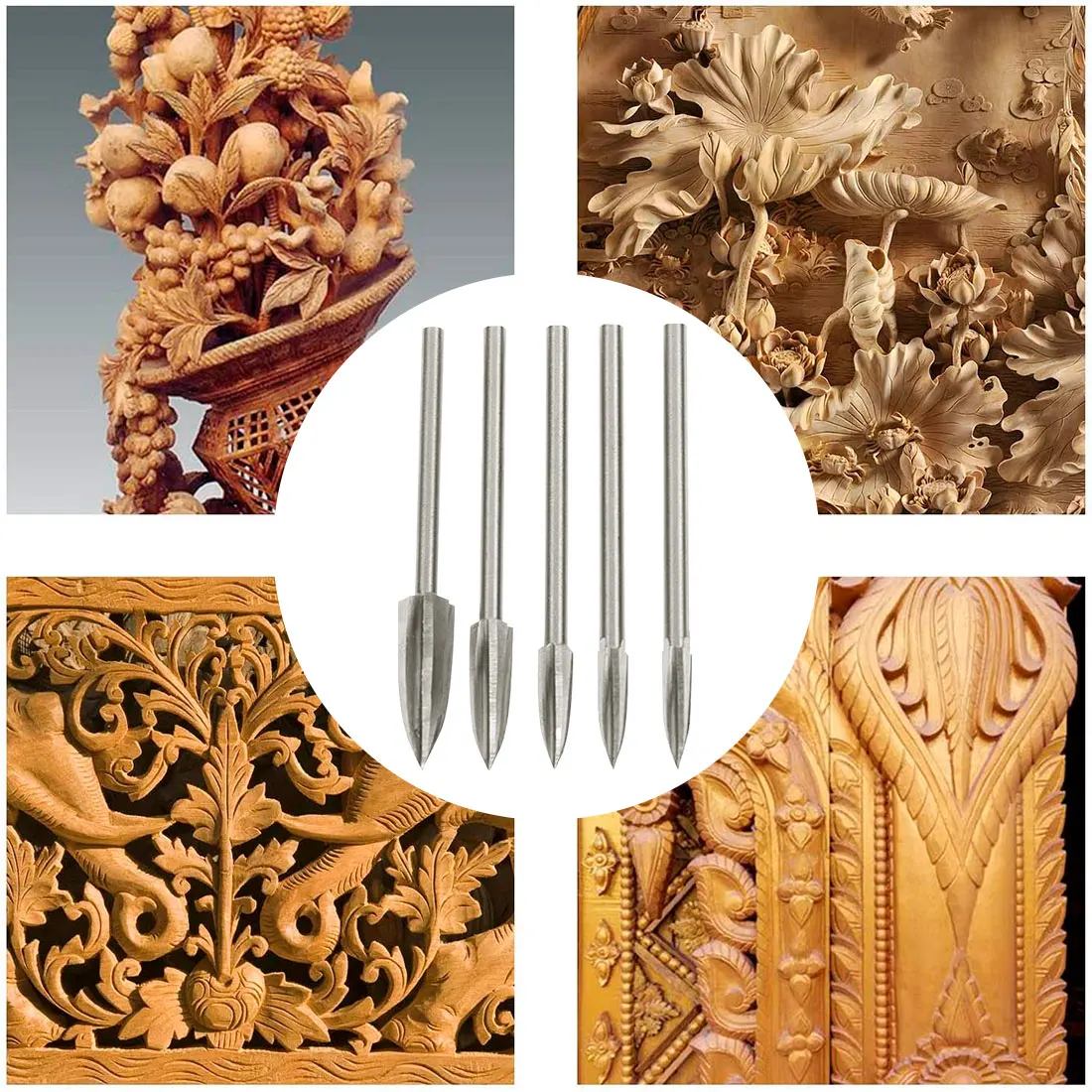 Wood Carving And Engraving Drill Bit Milling Cutter 5pcs 3mm Shank 3-8mm Steel Solid Carbide Grinding Burr Wood Carving
Wood Carving And Engraving Drill Bit Milling Cutter 5pcs 3mm Shank 3-8mm Steel Solid Carbide Grinding Burr Wood Carving