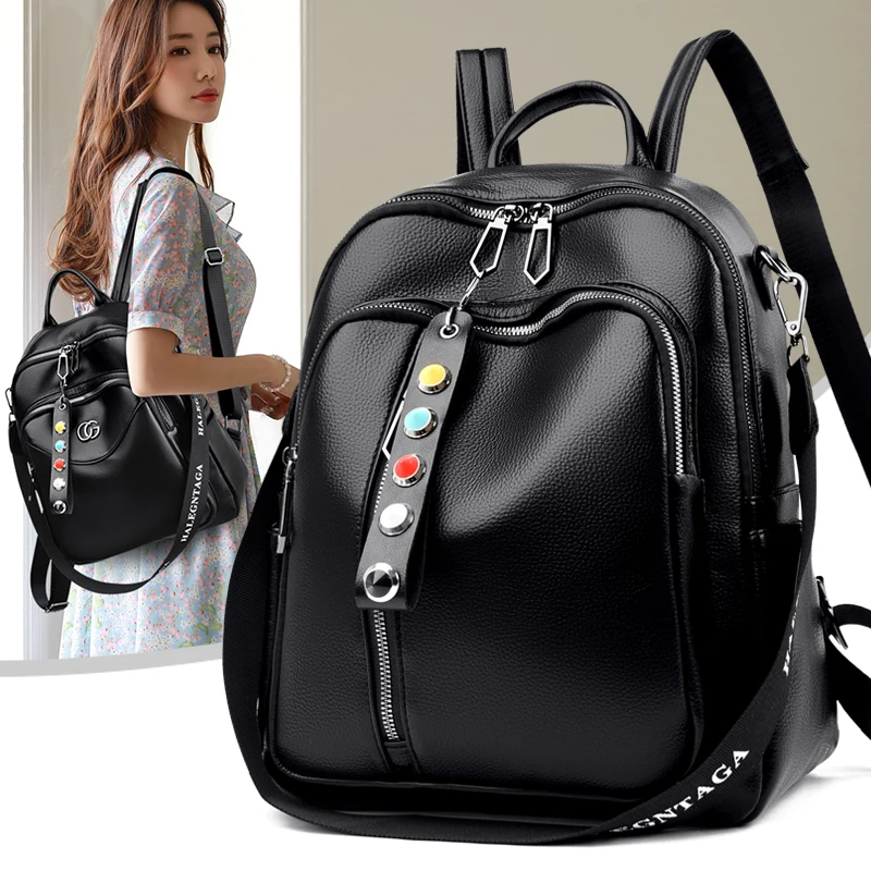 2021 new ladies PU backpack, soft texture, adjustable shoulder strap, large capacity, essential backpack for shopping ladies
2021 new ladies PU backpack, soft texture, adjustable shoulder strap, large capacity, essential backpack for shopping ladies