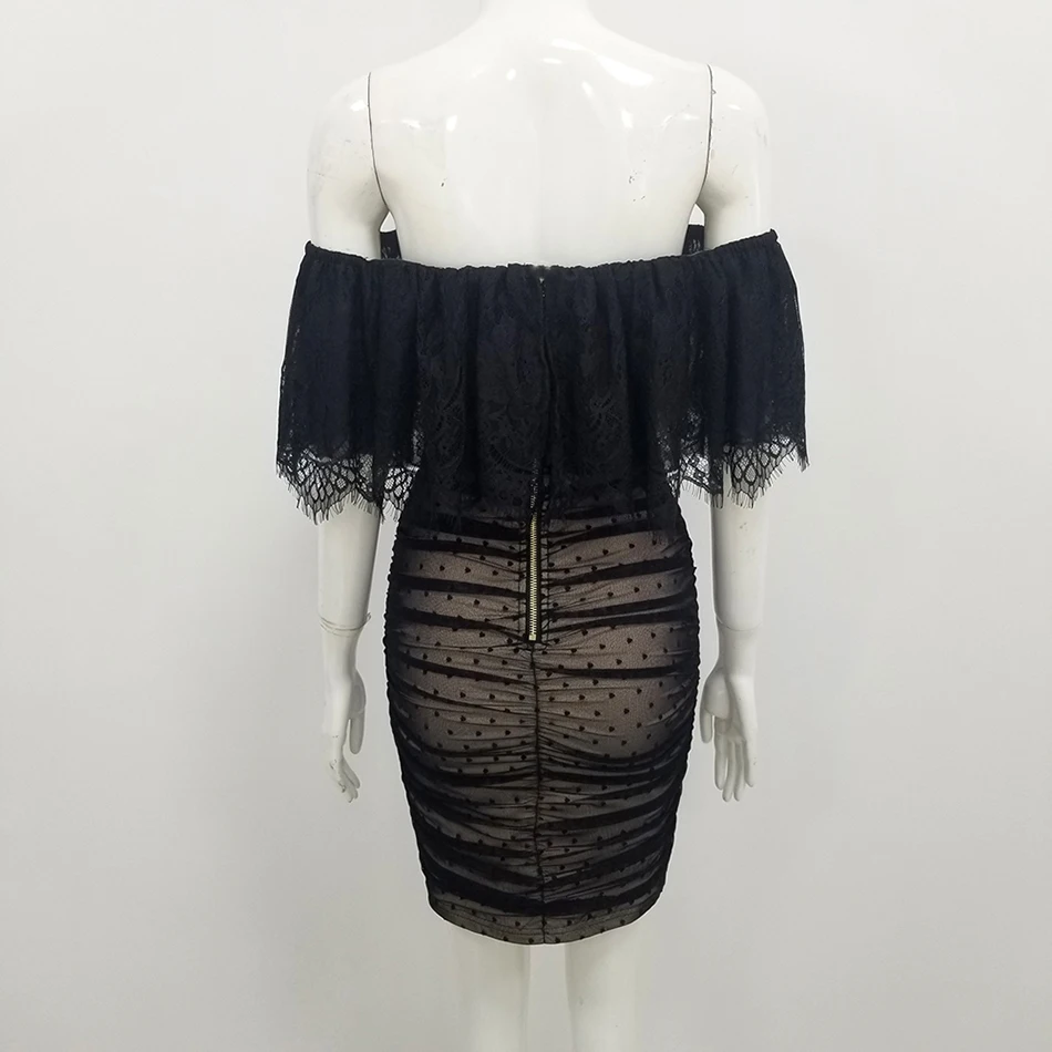 Spring 2020 New Women'S Mini Bandage Dress Sexy Word Shoulder Lace Ruffled Dot Club Party Bodycon Dress Vestidos
Spring 2020 New Women'S Mini Bandage Dress Sexy Word Shoulder Lace Ruffled Dot Club Party Bodycon Dress Vestidos