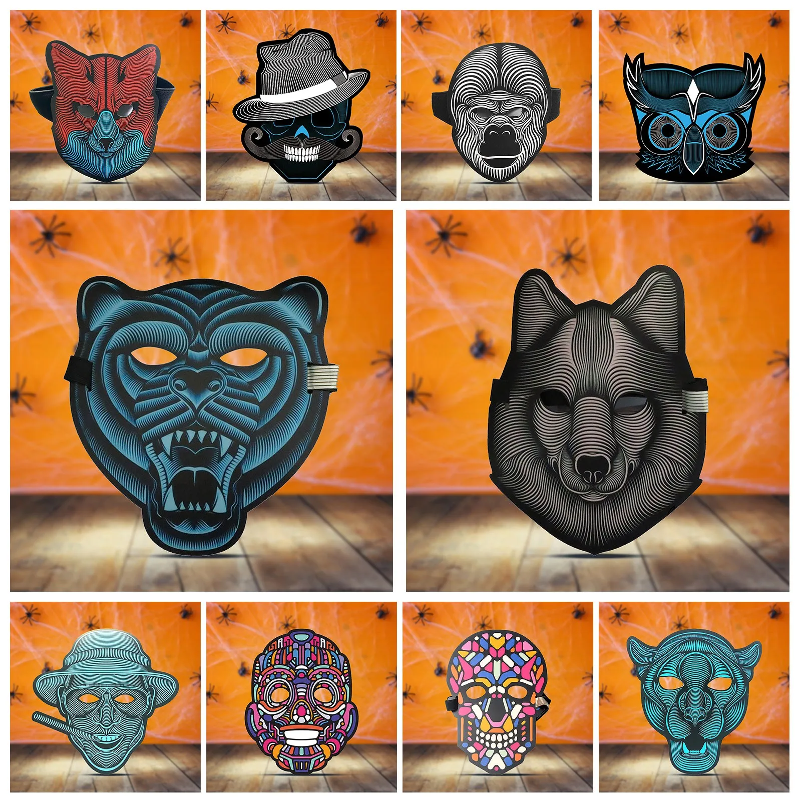 Светящаяся маска в виде животного, светящаяся маска на Хэллоуин, светодиодная подсветка, реквизит для музыки, фестиваля, вечеринки, маскара...
Светящаяся маска в виде животного, светящаяся маска на Хэллоуин, светодиодная подсветка, реквизит для музыки, фестиваля, вечеринки, маскара...