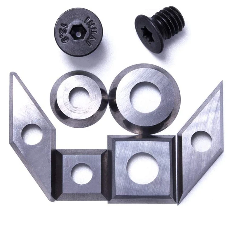 Wood Turning Tool Replacement Carbide Cutter Set Square, Round and Diamond Shaped Cutters,Pack of 6 Cutter with 6 Screws
Wood Turning Tool Replacement Carbide Cutter Set Square, Round and Diamond Shaped Cutters,Pack of 6 Cutter with 6 Screws