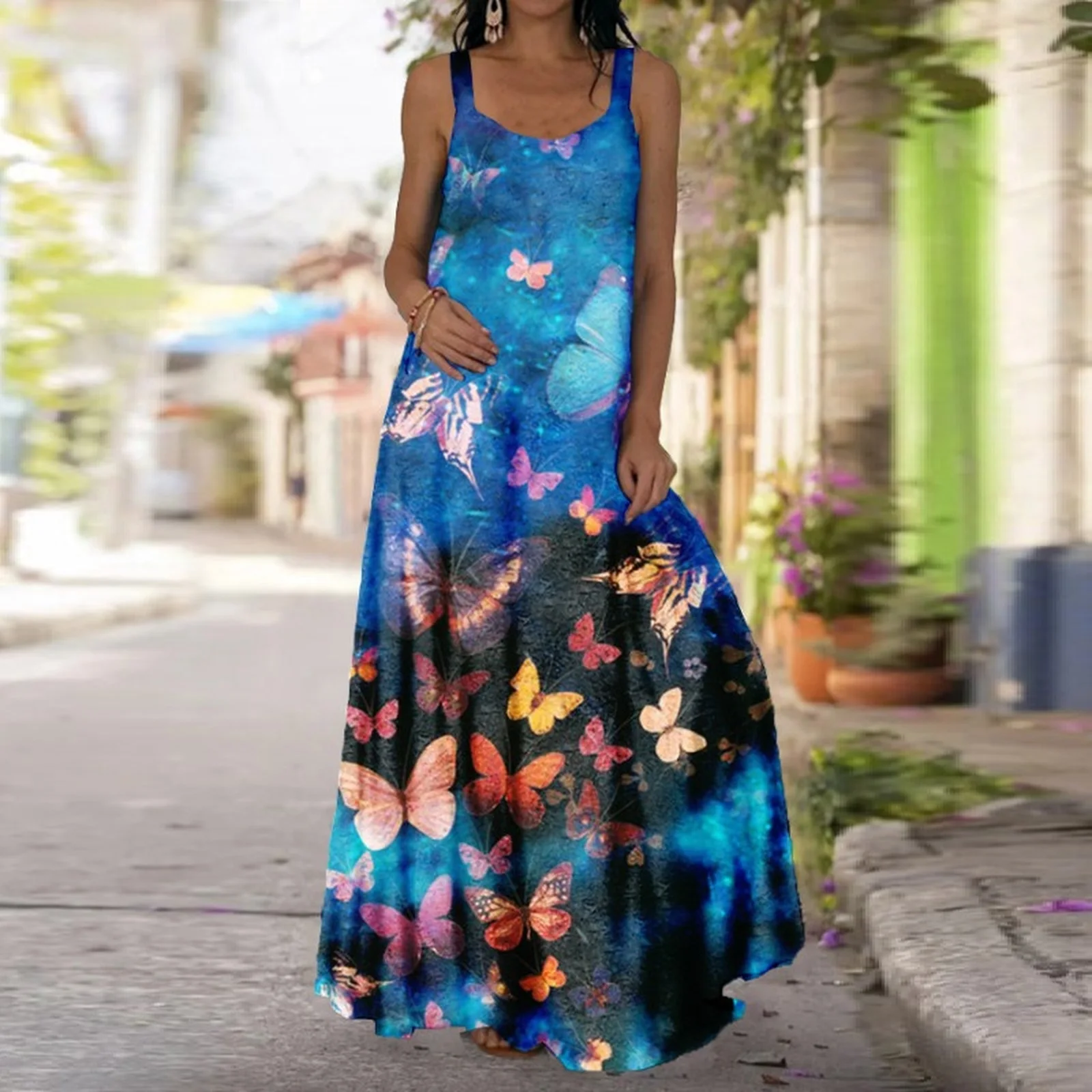 Vintage Summer Butterfly Print Dress Women Super Oversized Boho Clothes Beach Sleeveless Long Dress Casual 5XL Plus Size Dresses
Vintage Summer Butterfly Print Dress Women Super Oversized Boho Clothes Beach Sleeveless Long Dress Casual 5XL Plus Size Dresses