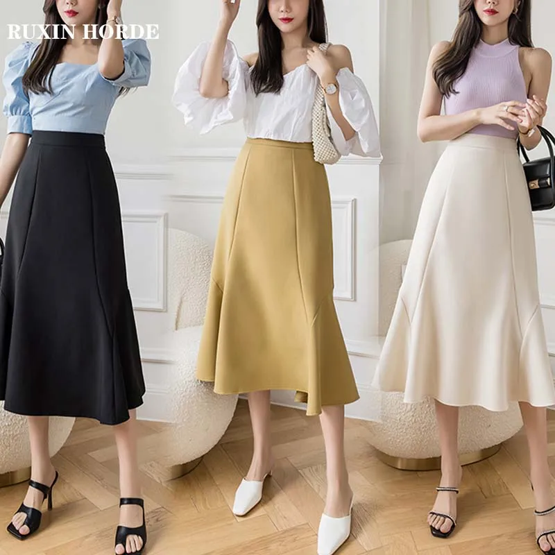 Mid-Length A-Line Skirt 2021 Spring Summer Korean Fashion Clothing High-Waist Irregular Over The Knee Wild Fishtail Fairy Dress
Mid-Length A-Line Skirt 2021 Spring Summer Korean Fashion Clothing High-Waist Irregular Over The Knee Wild Fishtail Fairy Dress