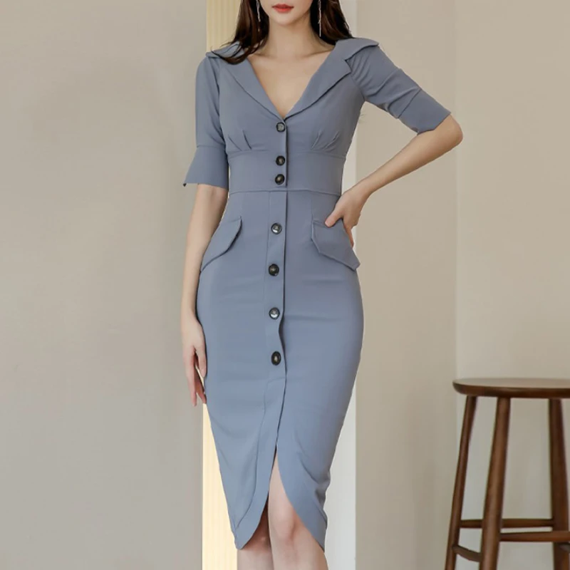 new arrival fashion korean style bodycon dress women elegant autumn v-neck puff sleeve temperament OL simple pencil dress
new arrival fashion korean style bodycon dress women elegant autumn v-neck puff sleeve temperament OL simple pencil dress