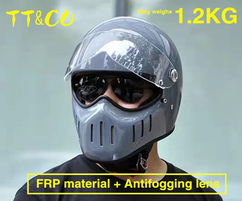 Japanese Style TT&CO Motorcycle Retro Helmet With Lens Vintage Full Face Fiberglass Shell Cafe Racer TTCO
Japanese Style TT&CO Motorcycle Retro Helmet With Lens Vintage Full Face Fiberglass Shell Cafe Racer TTCO