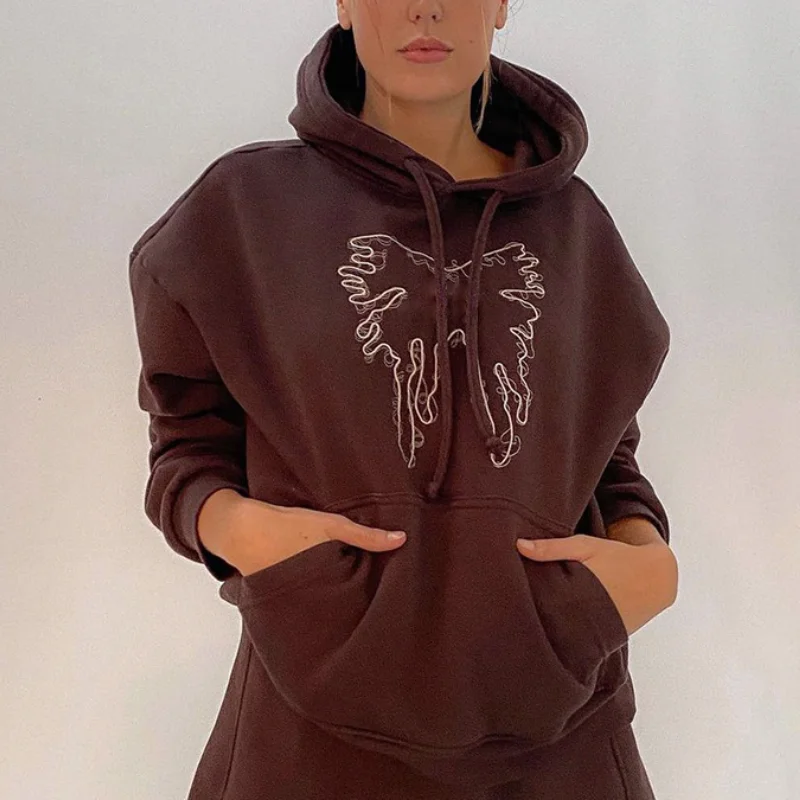 Butterfly Embroidered Sweatshirt Set Women Solid Color Casual Sport Style Hoodies Suits Spring Autumn Loose All-Match Streetwear
Butterfly Embroidered Sweatshirt Set Women Solid Color Casual Sport Style Hoodies Suits Spring Autumn Loose All-Match Streetwear
