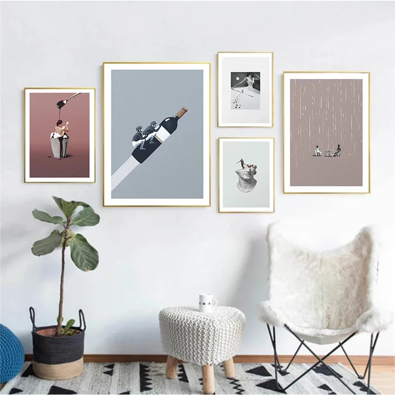 Creative Wine Bottle Racket Wall Ar Abstract Posters and Prints Surreal Style Print Pictures Bedroom Decoration for Home
Creative Wine Bottle Racket Wall Ar Abstract Posters and Prints Surreal Style Print Pictures Bedroom Decoration for Home