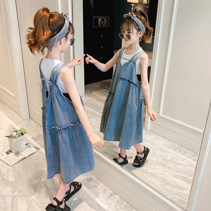 Kids Clothes Girls Denim Dress 2021 New Teen Suspender Dress Baby Clothes Children Summer Sling Dress Cotton Jean,#6246
Kids Clothes Girls Denim Dress 2021 New Teen Suspender Dress Baby Clothes Children Summer Sling Dress Cotton Jean,#6246