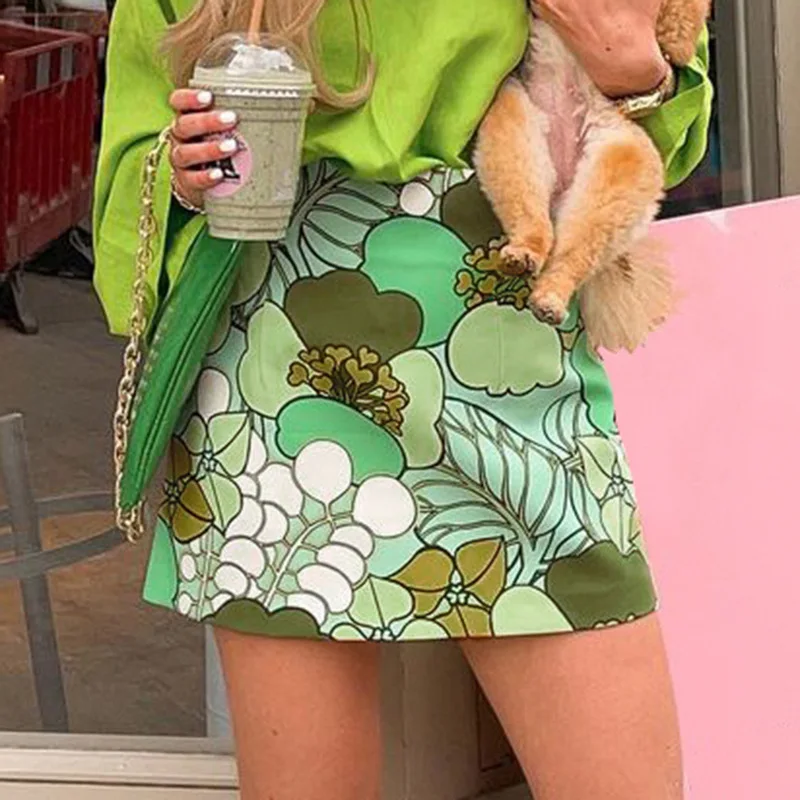 Ins fashion print contrast high waist skirt short skirt women's new summer 2021
Ins fashion print contrast high waist skirt short skirt women's new summer 2021