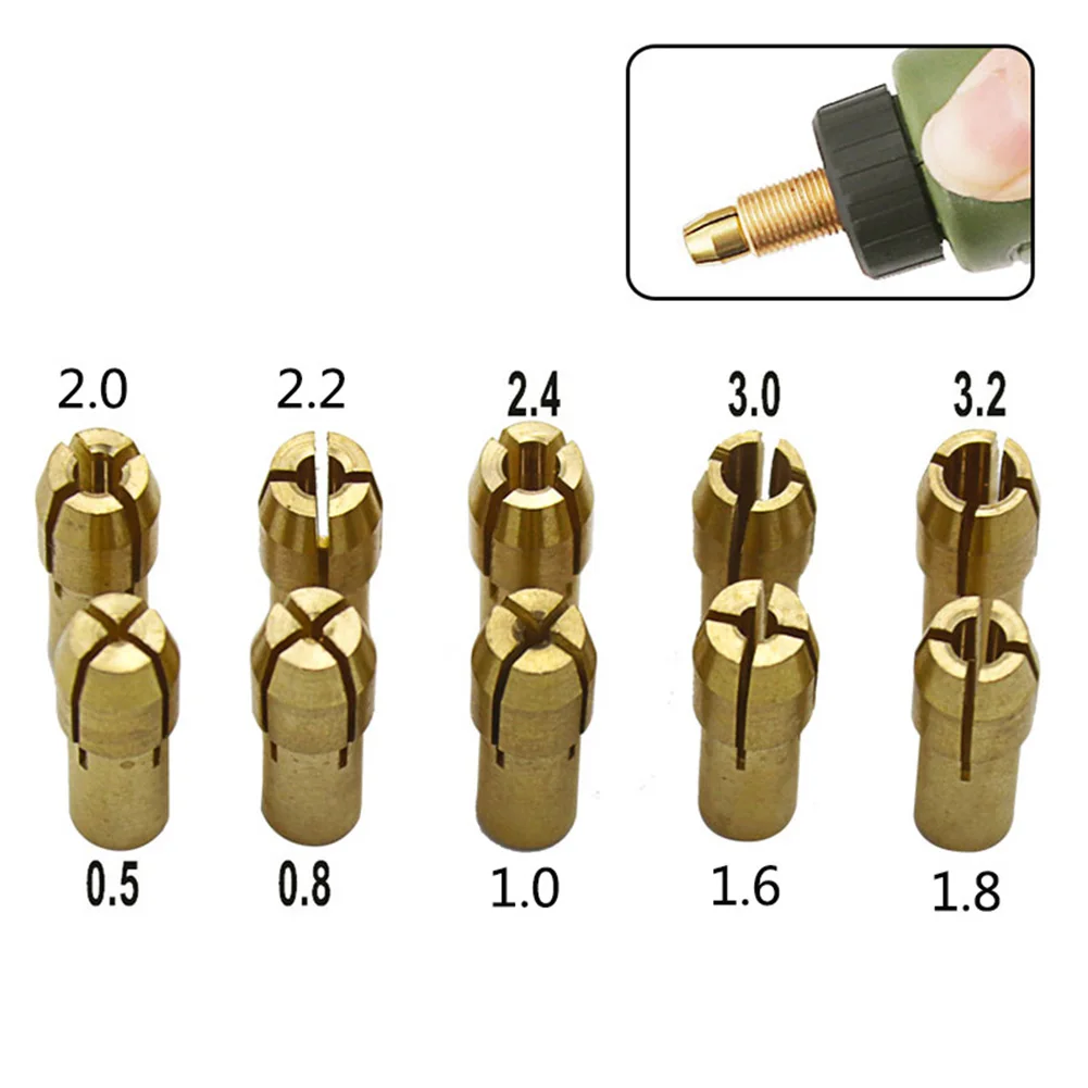 11pcs Durable Drill Collet Set Rotary Copper 0.5-3.2mm Electric Grinder Mini With Screw Cap Nut Tool Chuck
11pcs Durable Drill Collet Set Rotary Copper 0.5-3.2mm Electric Grinder Mini With Screw Cap Nut Tool Chuck