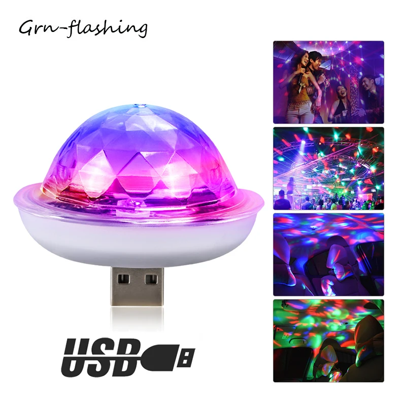 Светодиодный сценический мини светильник 4 вт с USB RGB дискотечный стробоскоп