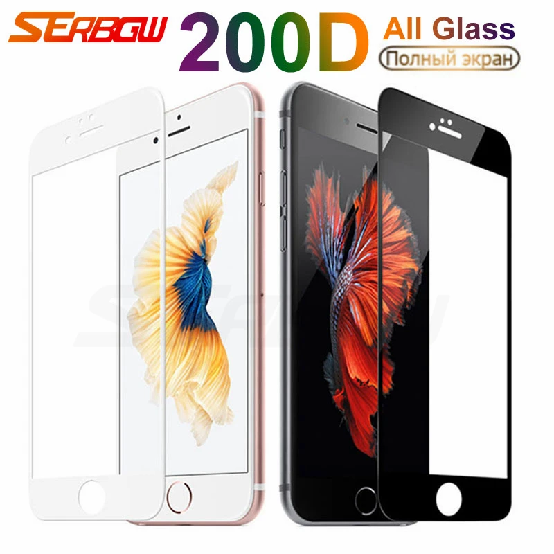 Защитное стекло 200D для iPhone 7 8 6 6s 5 5S 5C SE 2020 | Мобильные телефоны и аксессуары