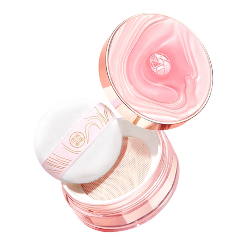 

zqWilderness Rose Face Powder Finishing Powder Women's Long Lasting Oil Control Waterproof Sweat-Proof Not Easy to Makeup Powder