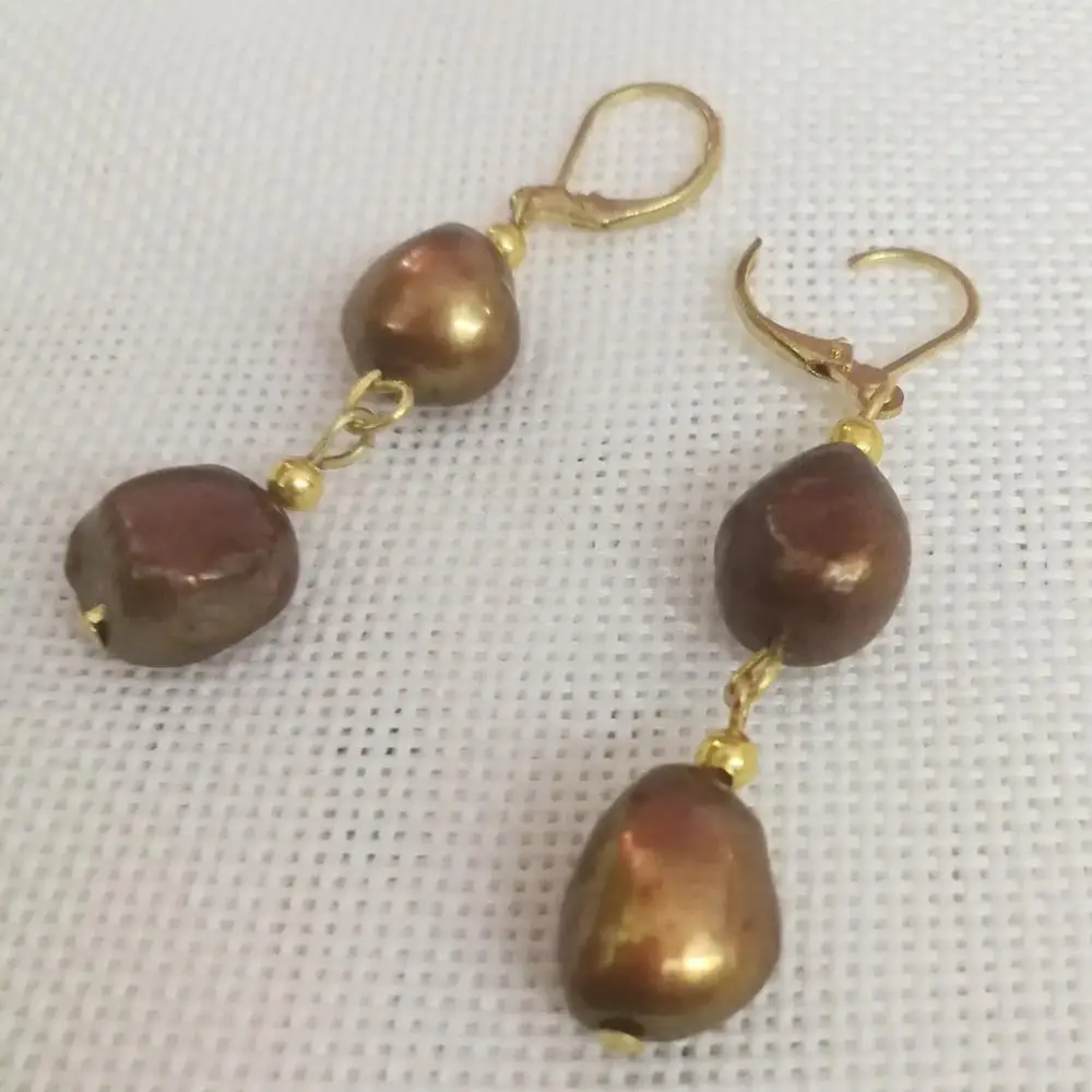 Женские Ювелирные изделия, серьги 12 мм, коричневый барочный жемчуг, золотые бусины, Смешанные Серьги-крючки, натуральный пресноводный жемчу...
Женские Ювелирные изделия, серьги 12 мм, коричневый барочный жемчуг, золотые бусины, Смешанные Серьги-крючки, натуральный пресноводный жемчу...