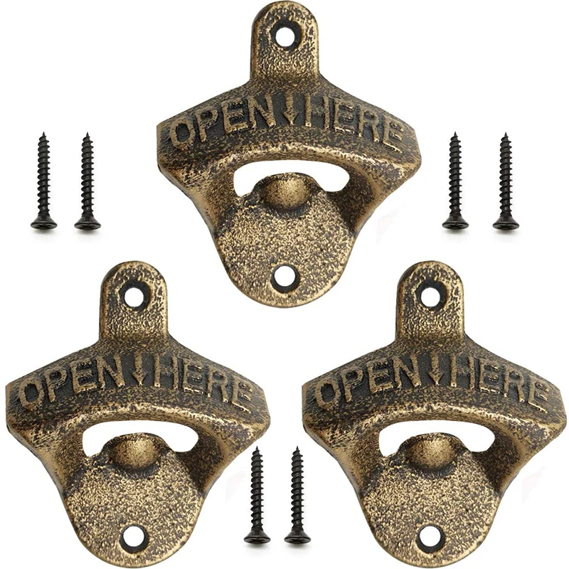 3 Pack Cast Iron Wall Mounted Bottle Opener Vintage Beer Bottle Opener Suitable for Bars KTV Hotels Homes Kitchen Tools
3 Pack Cast Iron Wall Mounted Bottle Opener Vintage Beer Bottle Opener Suitable for Bars KTV Hotels Homes Kitchen Tools