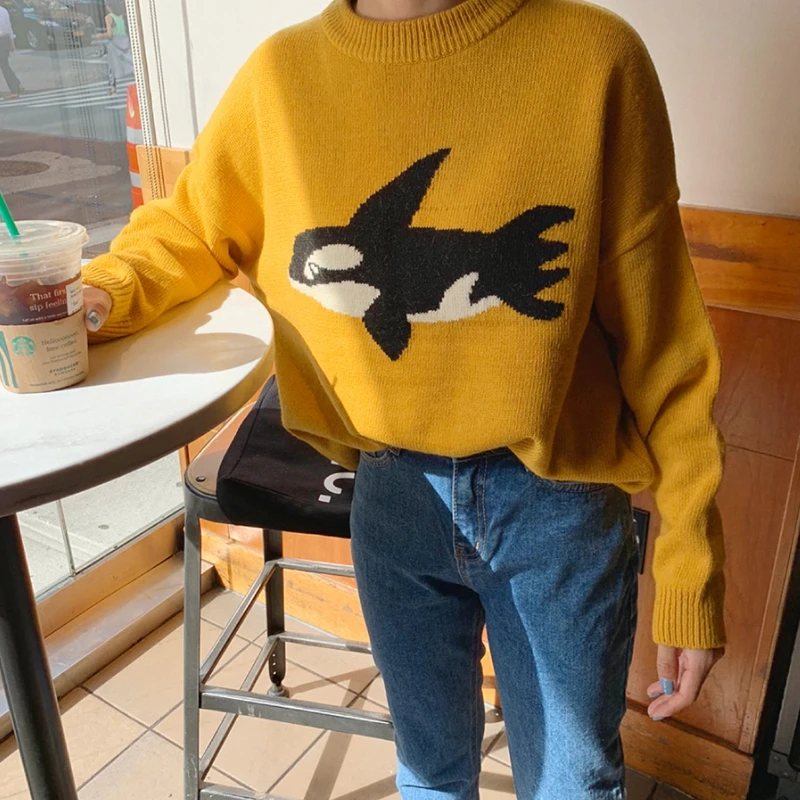 Autumn O-Neck Sweet Casual Printing Cartoon Full Sleeves Office Lady Temperament Solid Pullover Sweater All-Match
Autumn O-Neck Sweet Casual Printing Cartoon Full Sleeves Office Lady Temperament Solid Pullover Sweater All-Match