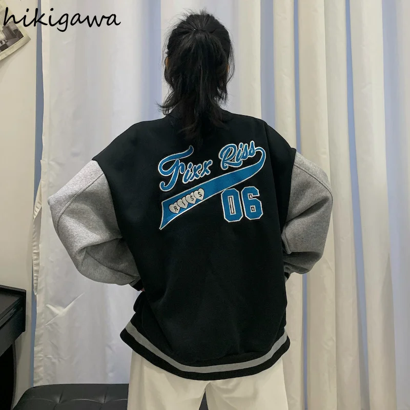 Hikigawa 2021 Autumn New Baseball Uniform Female Vintage Embroidery Loose Stand-up Collar Casual Thin Jacket Long Sleeve Coat
Hikigawa 2021 Autumn New Baseball Uniform Female Vintage Embroidery Loose Stand-up Collar Casual Thin Jacket Long Sleeve Coat