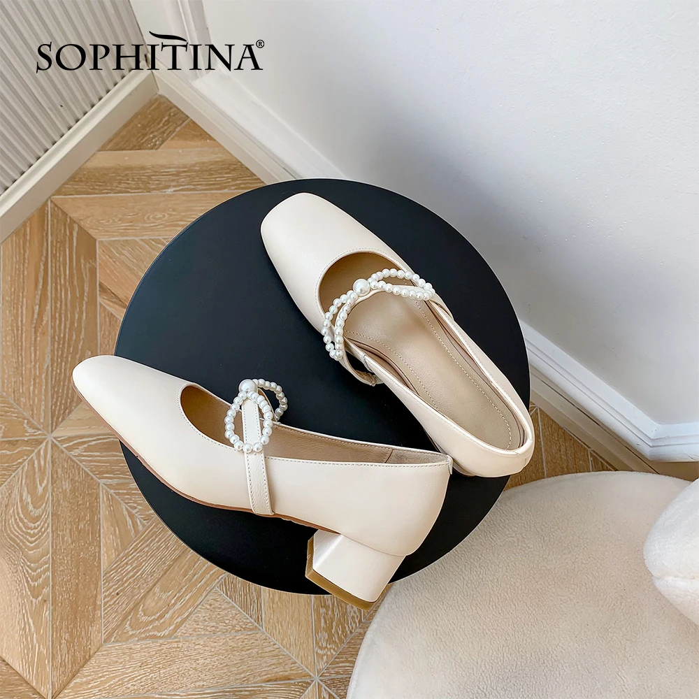 SOPHITINA Sweet Style Women Heels Pumps Shoes Genuine Leather Basic Shallow Chunky Dress New Style Spring Autumn Pumps FO77
SOPHITINA Sweet Style Women Heels Pumps Shoes Genuine Leather Basic Shallow Chunky Dress New Style Spring Autumn Pumps FO77
