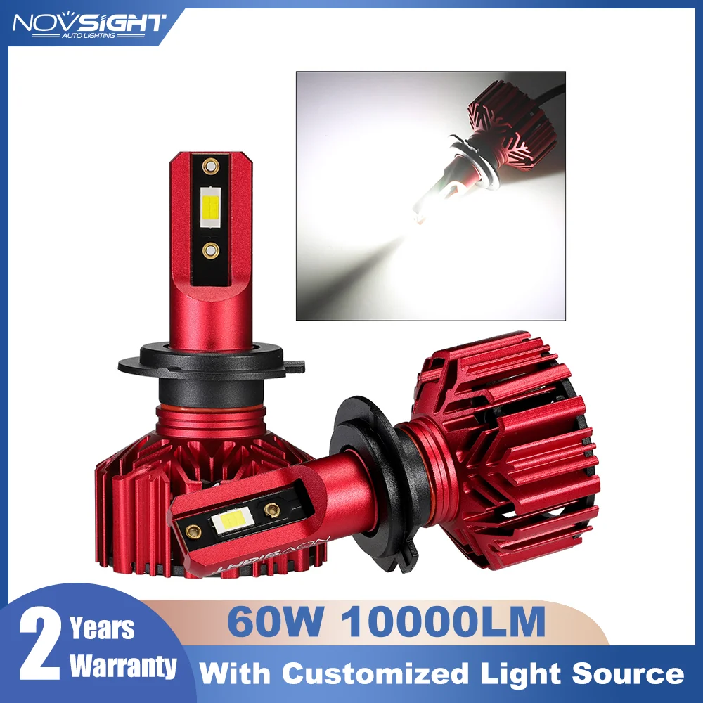 NOVSIGHT Car Headlight Bulbs H7 H4 H11 H1 H3 H8 H9 9005 9006 60W 10000LM 6000K White With Customized Light Source Auto Headlamp
NOVSIGHT Car Headlight Bulbs H7 H4 H11 H1 H3 H8 H9 9005 9006 60W 10000LM 6000K White With Customized Light Source Auto Headlamp