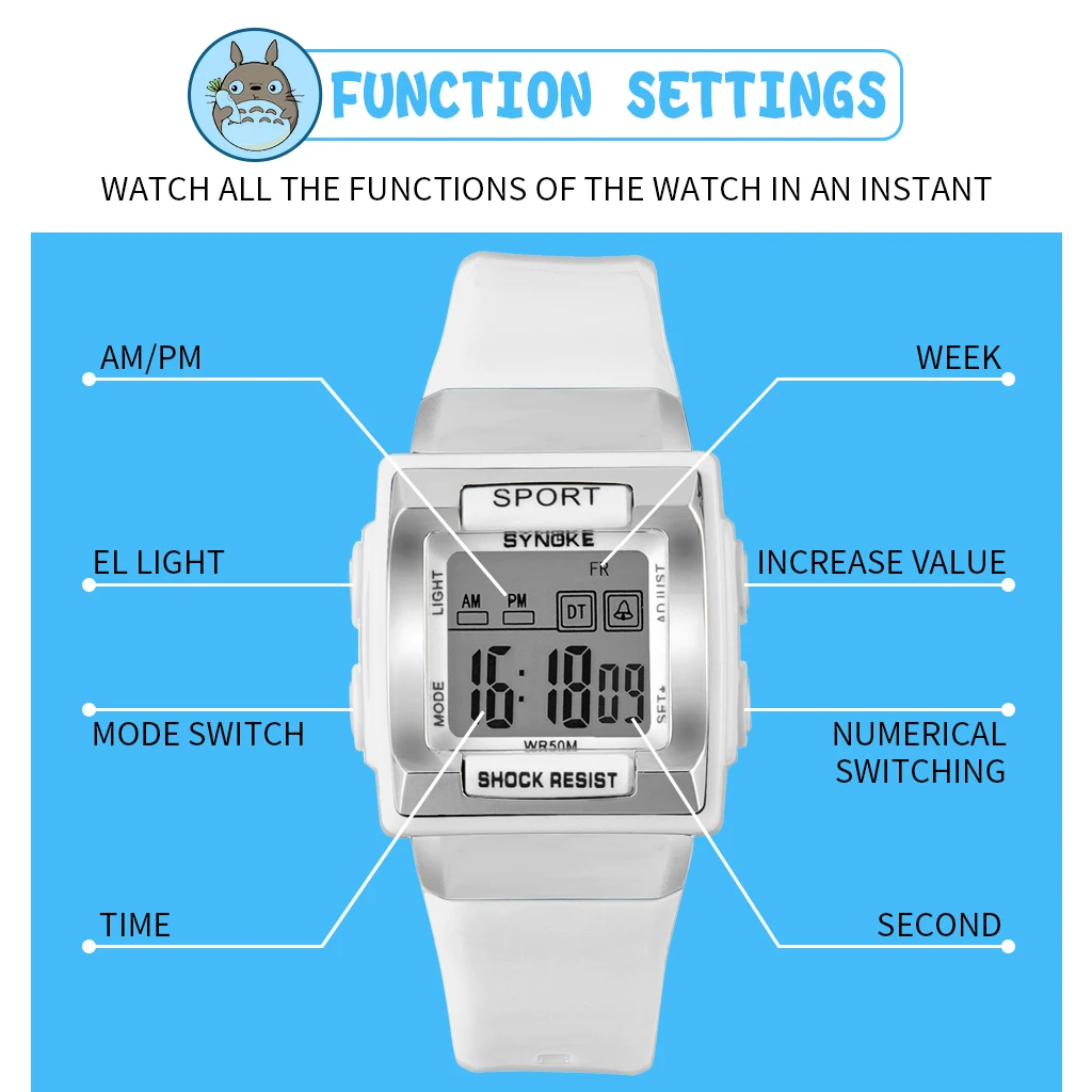 Children's Watches Fashion Multifunction Digital Watches Kids Waterproof Chronograph Electronic Sport Watch for Boy Girl Montre
Children's Watches Fashion Multifunction Digital Watches Kids Waterproof Chronograph Electronic Sport Watch for Boy Girl Montre