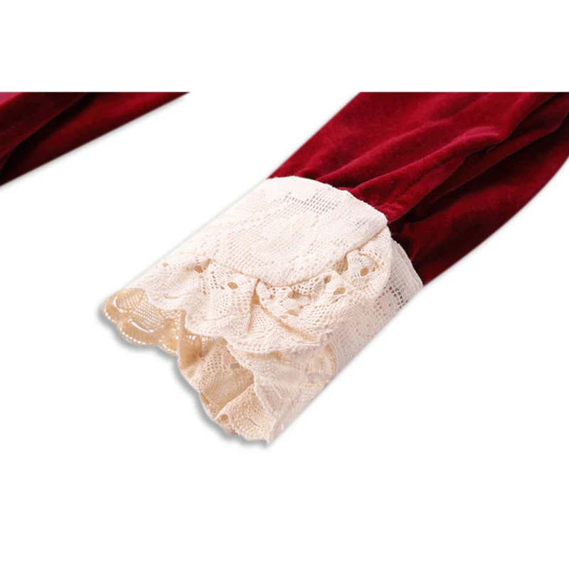 2021 Retro Dress Vintage With Lace Spliced Claret Flannel Stand Collar Spring Vestidos Long Sleeve Party Club Elegant Midi Dress
2021 Retro Dress Vintage With Lace Spliced Claret Flannel Stand Collar Spring Vestidos Long Sleeve Party Club Elegant Midi Dress