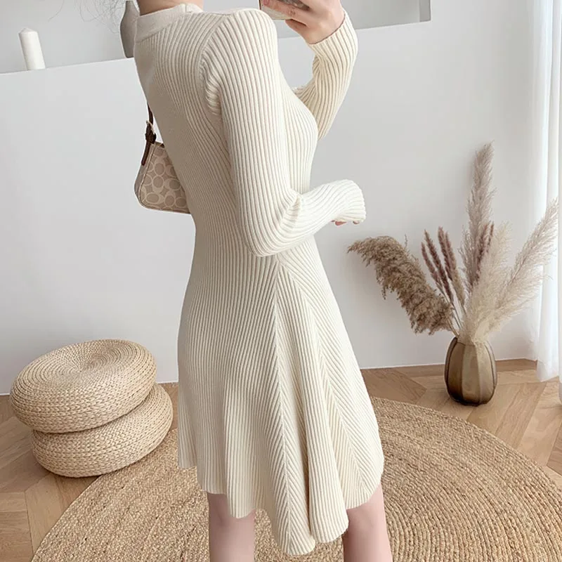 One Piece 2020 Korean Spring Autumn Midi Dress Elegant Slim Waist Knitting Sweater Dress Temperament Casual Long Sleeve Dresses
One Piece 2020 Korean Spring Autumn Midi Dress Elegant Slim Waist Knitting Sweater Dress Temperament Casual Long Sleeve Dresses