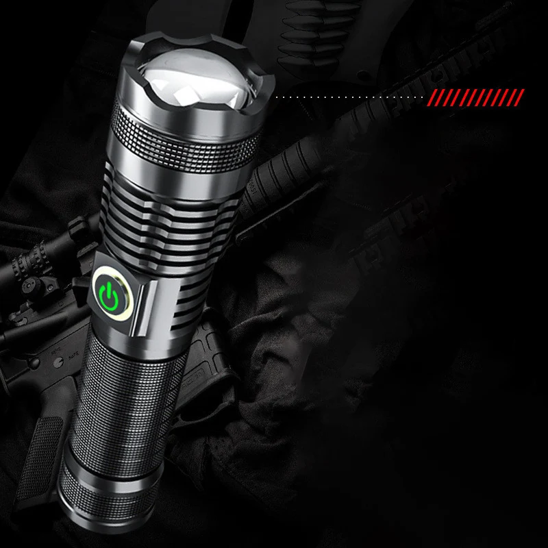 New XHP50 90000 Lumens LED Flashlight Built-in Battery Torch USB Light Charging 5 Modes Flashlight With Zoomable Power Display
New XHP50 90000 Lumens LED Flashlight Built-in Battery Torch USB Light Charging 5 Modes Flashlight With Zoomable Power Display
