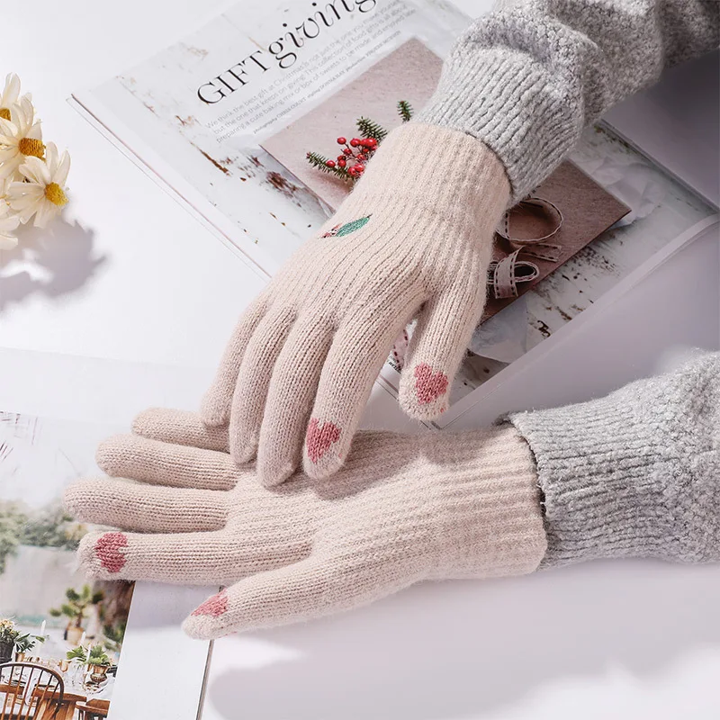 2021 New Knitting Embroidery Winter for Women's Gloves Kawaii Casual Plus Velvet Thick Touch Screen Warm Cycling Glove Mittens
2021 New Knitting Embroidery Winter for Women's Gloves Kawaii Casual Plus Velvet Thick Touch Screen Warm Cycling Glove Mittens